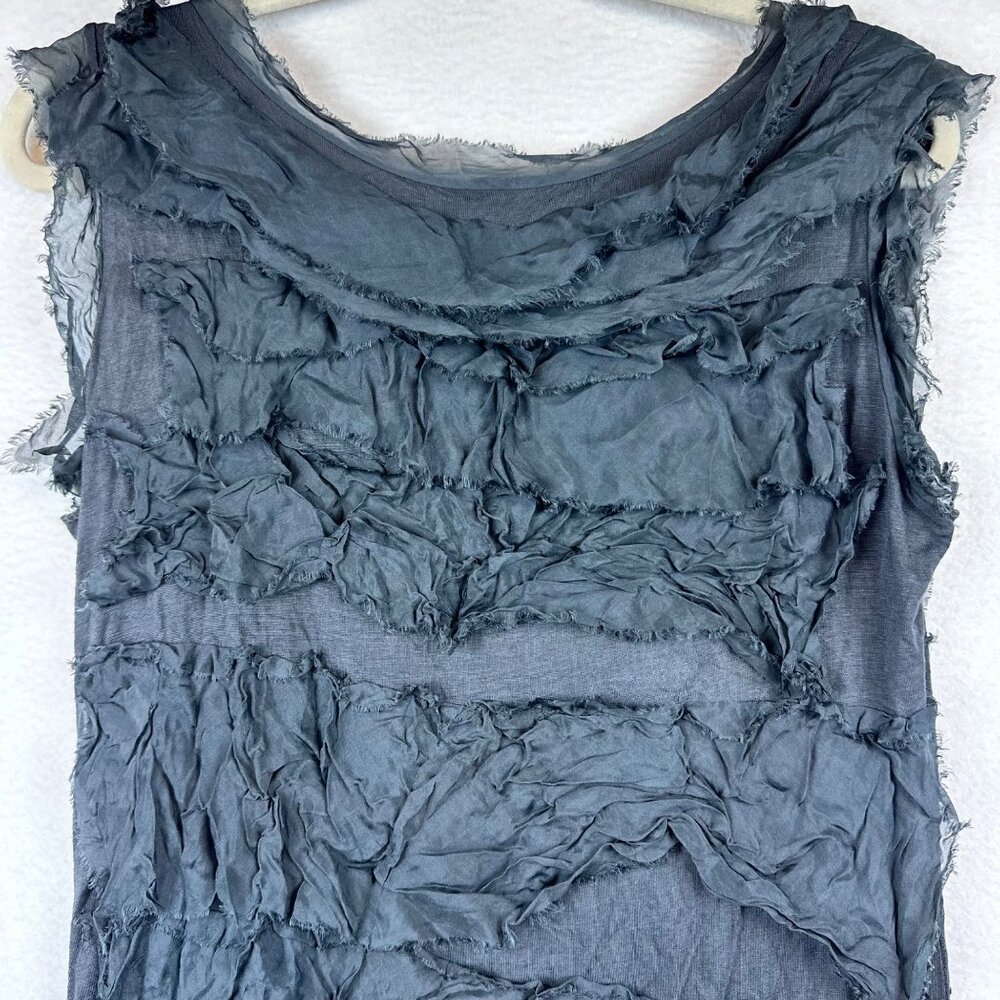 Prodotto in Italy Raw Ragdoll Silk Tank Shirt Size M Grunge Lagenlook Whimsigoth - Picture 7 of 12